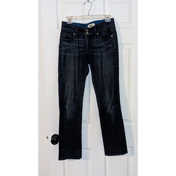 WOMEN'S PAIGE HIDDEN HILLS DARK WASH STRAIGHT LEG JEANS - SIZE‎ 27 - Picture 1 of 7